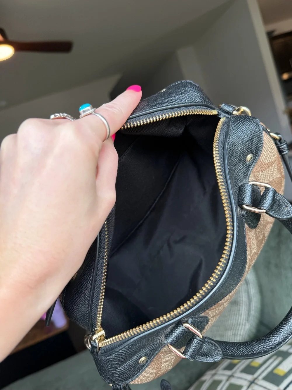 Coach Mini Bennett Satchel in Camo Rose Signature Crossgrain Leather